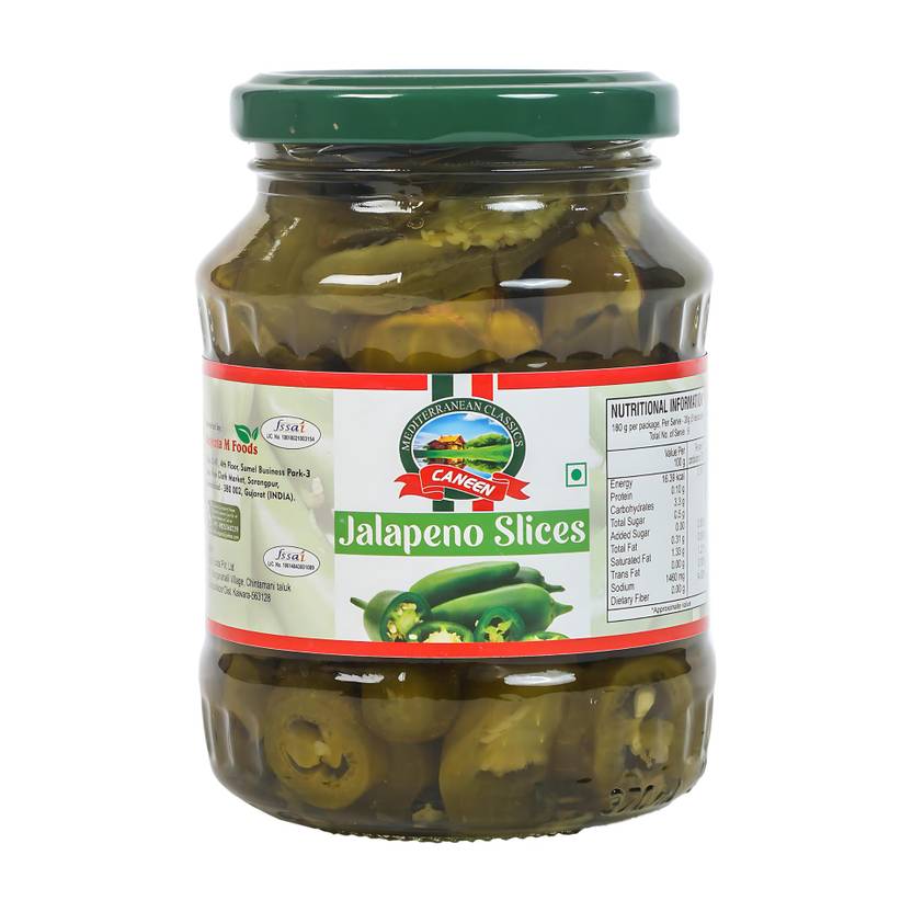 caneen Green Jalapeño Slices | Spicy Toppings for Nachos, Pizzas, Salads, Pasta