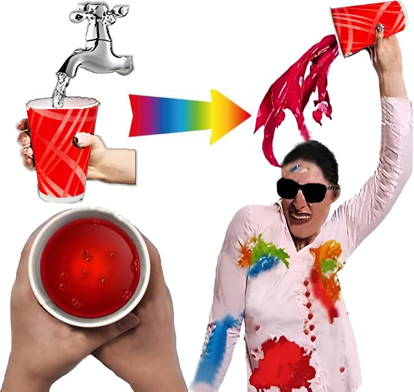 Aseenaa Magical Reusable Glass to Normal Water Into Food Grade Colourful Water in Second Holi Color Powder Pack of 5