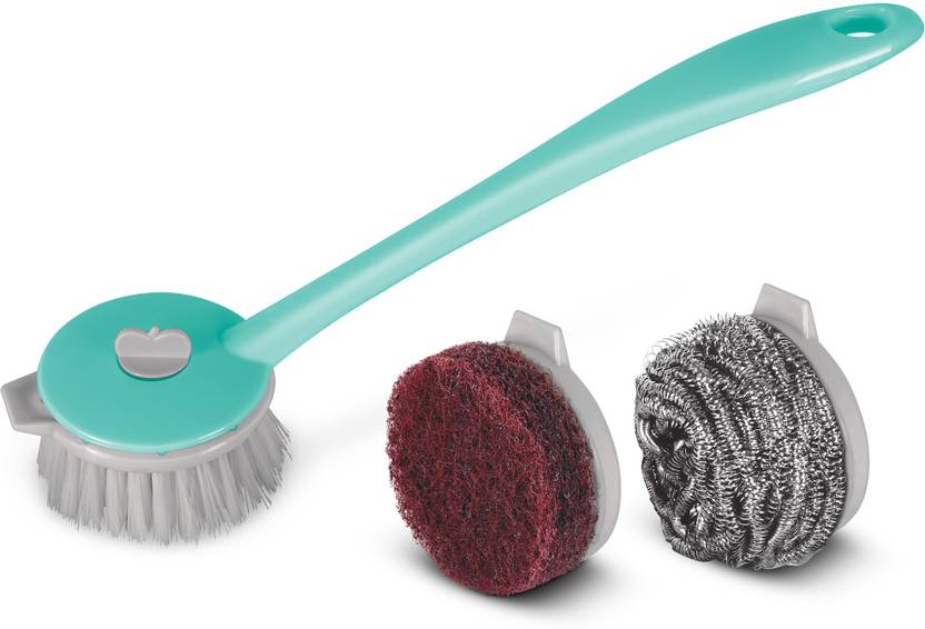 Spotzero by Milton 3 in 1 Kitchen Combo Set Sink Brush, Steel Scourer