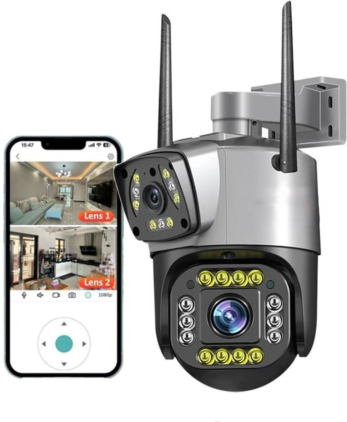 TP PLUS 5+5MP Dual Lens/Screen Pan & Tilt Weatherproof(IP66) 2 Way Talk ...