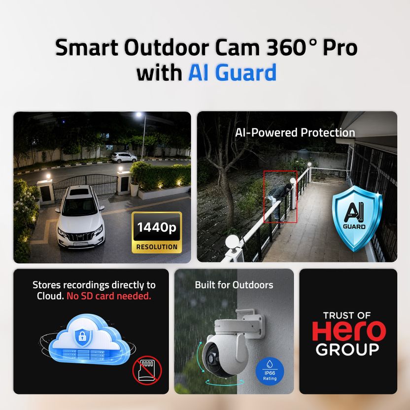 Qubo SmartOutdoor Cam 360 ˚ 4MP Security Camera - Image 3