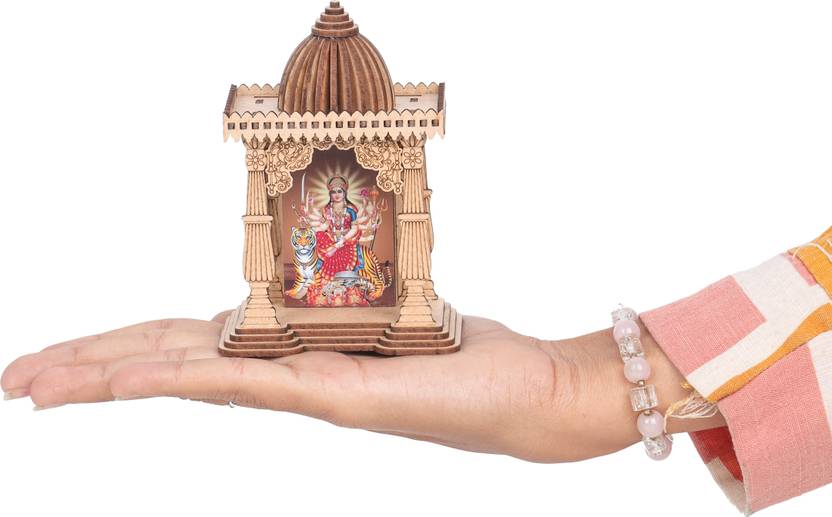 TheLaserArt Spiritual Drive: Ambe Temple Craft for Car Enthusiasts Decorative Showpiece  -  10 cm