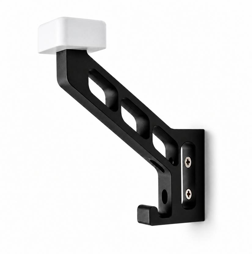3df Wall Mount Helmet Stand With Jacket Hook|Black White Helmet Mount|Helmet Hanger Hook 1