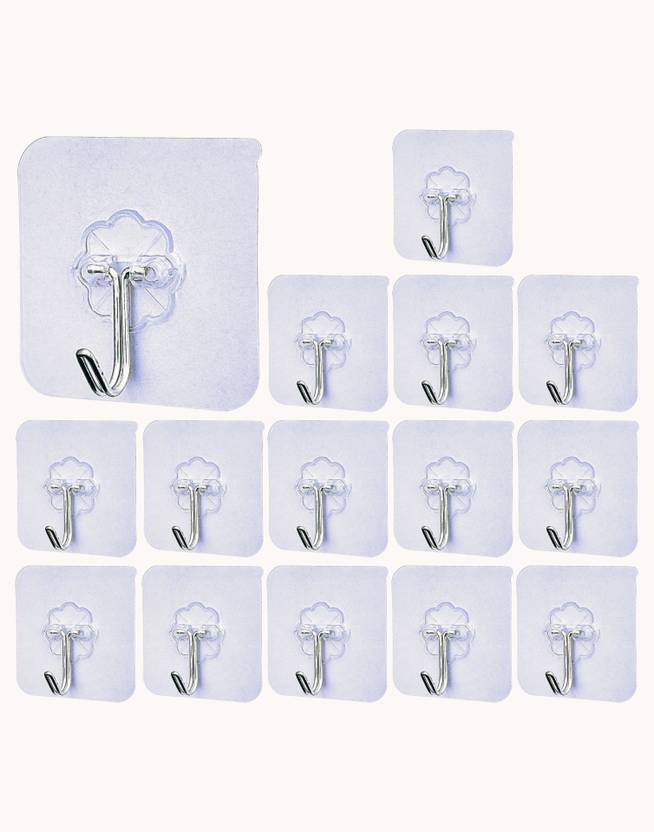 BESTZONE RETAIL MALL Self Adhesive Wall Hanging Hooks Without Drill For Home, Kitchen & Bathroom Hook 15