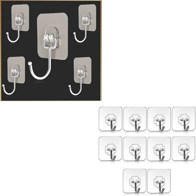 Shalvi Adhesive Hooks for Wall, Sticky Wall Hook for Hangers,Bedroom,Bathroom hangings Hook 15