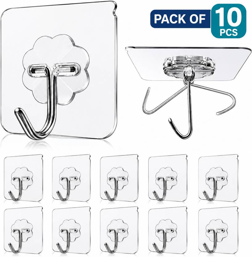 bhawani Strong Adhesive Wall Door Sticky Hanger Holder for Kitchen And Bathroom Hook Hook 1
