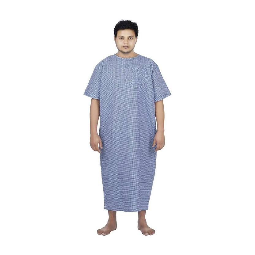 Avneel - a comfortable uniform Patient GownBoth Side Wearable (Knee length) Free Size (grey) Gown Hospital Scrub