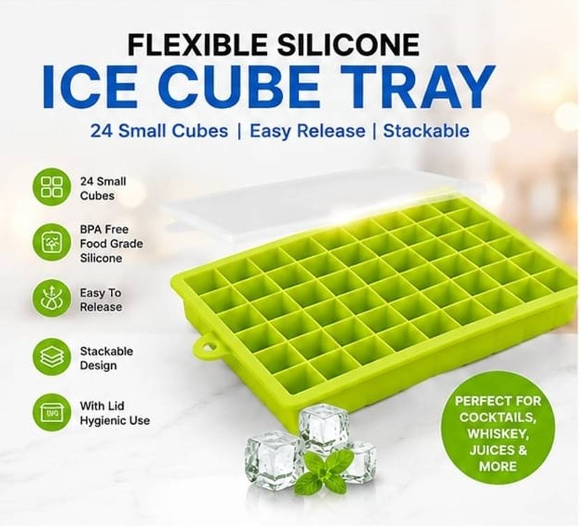 BUYERSMART SILICONE-ICE-TRAY-002 Green Silicone Ice Cube Tray