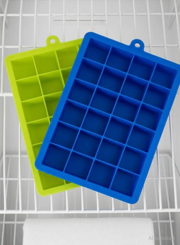 BUYERSMART Ice Trays for Freezer Silicon 24 Ice Cube Hot Silicone Freeze Multicolor Silicone Ice Cube Tray
