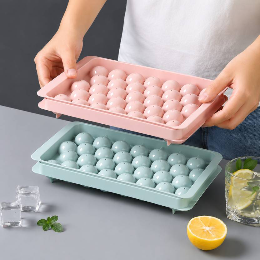 Avikam Ice Ball Maker Round Ice Cube Tray for Whiskey, Cocktails & Cold Drinks Pink Silicone Ice Ball Tray