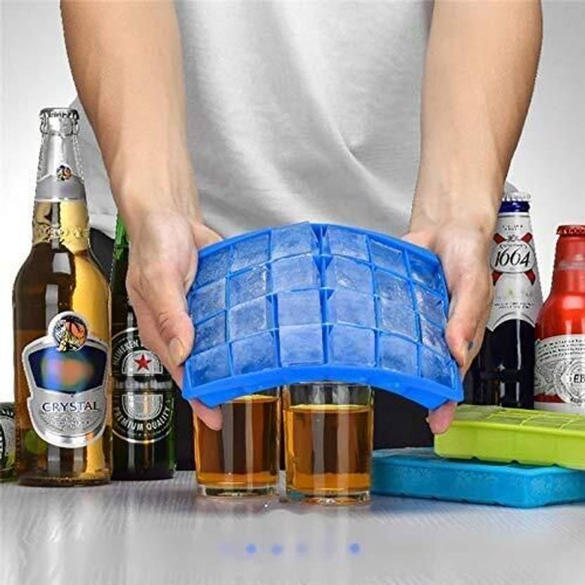 Bronto Silicone Ice Cube Tray for Freezer, 24 Cavities Ice Cube Tray Multicolor Silicone Ice Cube Tray