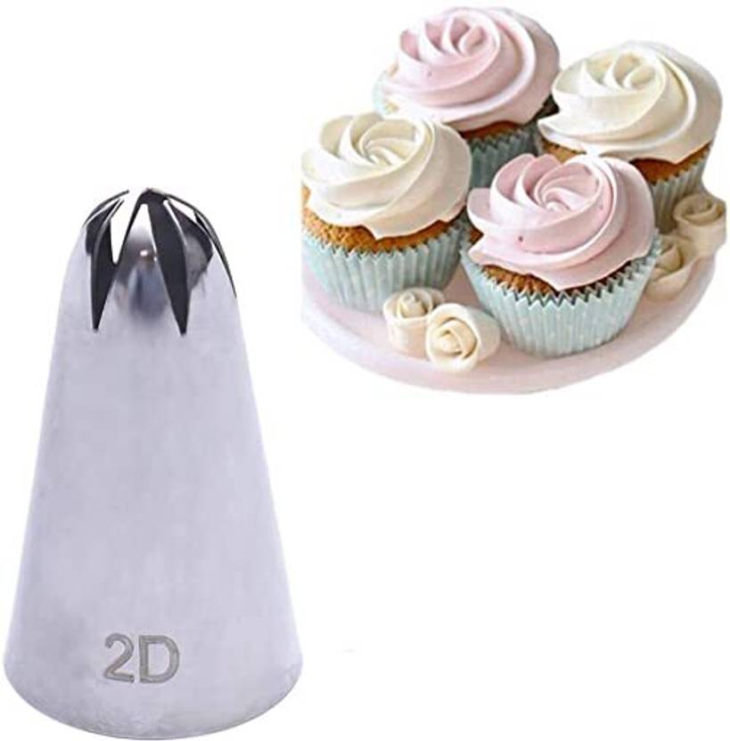H&M Store 2D Closed Star Piping Tips for Cake, Cupcake & Pastry Decorating Stainless Steel Multi-opening Icing Nozzle