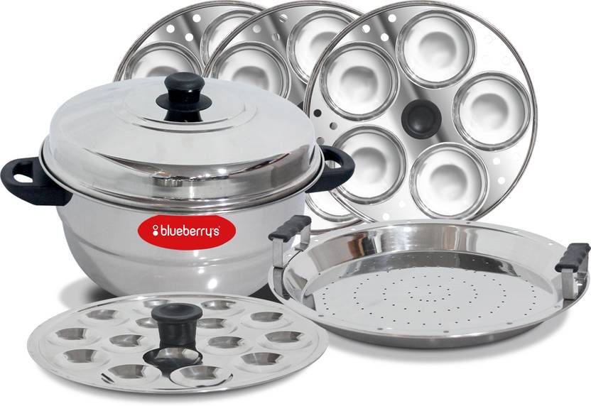 BlueBerry's 3 Plates 15 Idly Stainless Steel Idly Cooker Steamer Pot