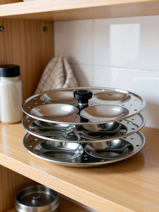 AadiVeer Idli Plates Stainless Steel Idli Maker | Idli Stamer With Bakelite Knobs Induction & Standard Idli Maker