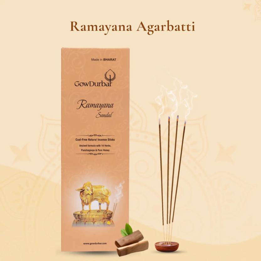 GOW DURBAR Premium Ramayana Agarbatti Incense Sticks| Sandal