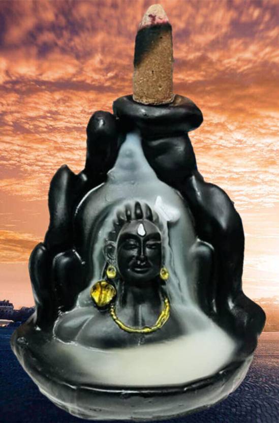 BZILO Adiyogi Shiv Backflow Incense Burner with 30 Cones Best for