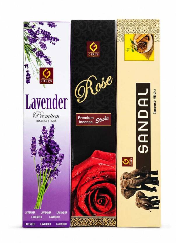 IncenseByGiri Giri's 3in1 Agarbatti Lavender, Rose, Sandal