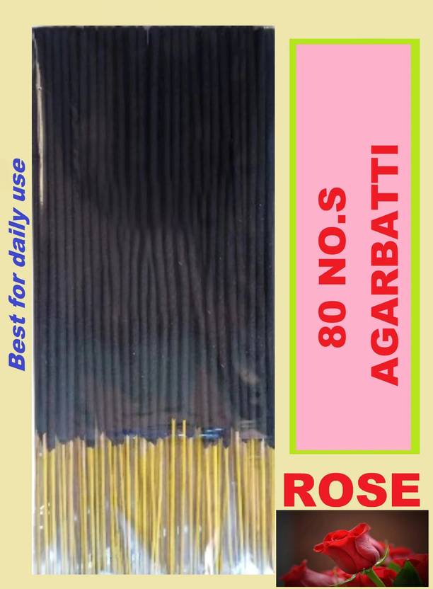 Aajkalgifts Rose premium agarbatti for temple pooja and yoga meditation (80, Set of 1) Floral Fragrance Incense sticks for Divine & Special Puja Experience