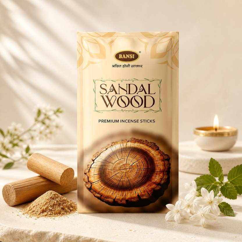 BANSI Sandalwood Premium Zipper Incense Sticks(Agarbatti) Chandan, sandal