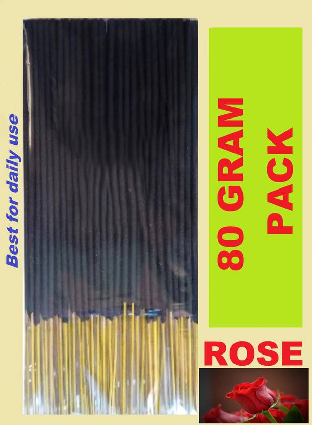 AdaaIshq Rose premium agarbatti for temple pooja and yoga meditation (80, Set of 1) Rose | incense Sticks | Collection For Negative Energy Remover