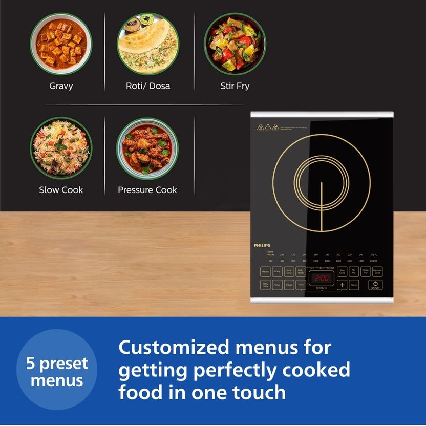 PHILIPS 2100W Induction Cooktop Black HD4938/01 - Image 6