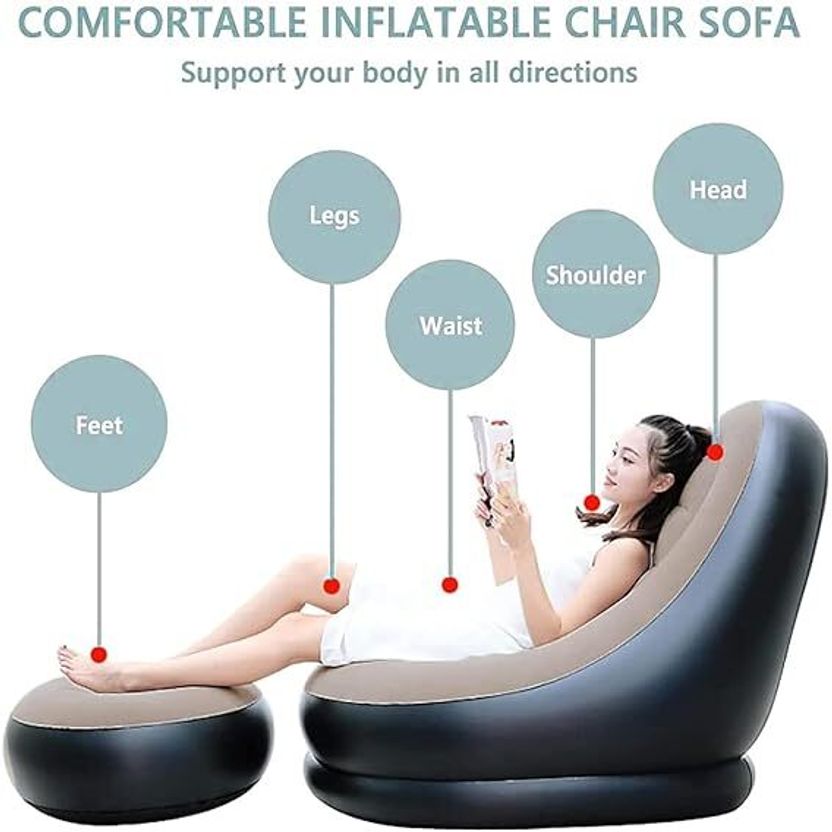KLURIZ Leatherette 2 Seater Inflatable Sofa - Image 5