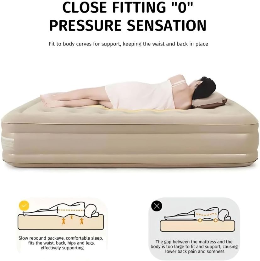 Anshi Inflatable Air Bed Mattress Sofa with Pump, Pillow & Storage - Image 3