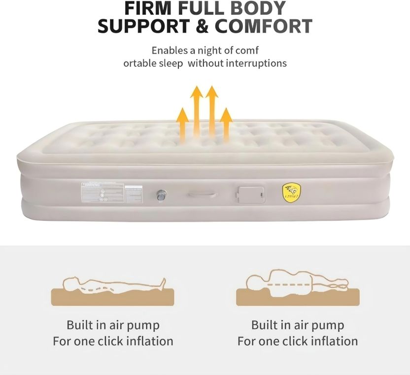 Anshi Inflatable Air Bed Mattress Sofa with Pump, Pillow & Storage - Image 2