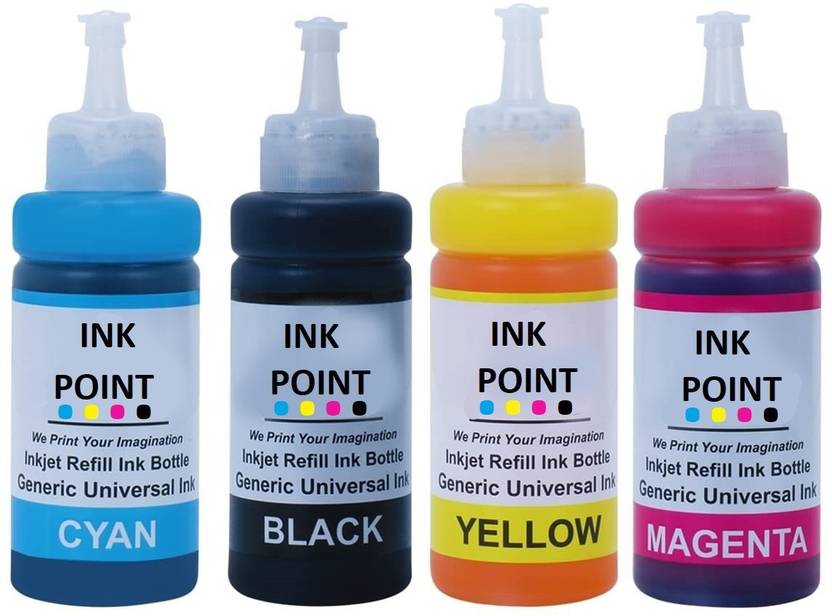 inkpoint Refill Ink For Use In Canon Pixma E470 Black + Tri Color Combo