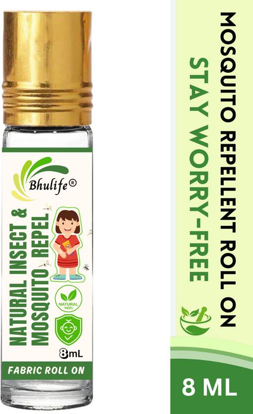 BhuLife 100% Natural Mosquito Repellent Roll-On | Kids Safe | 8-Hour Protection
