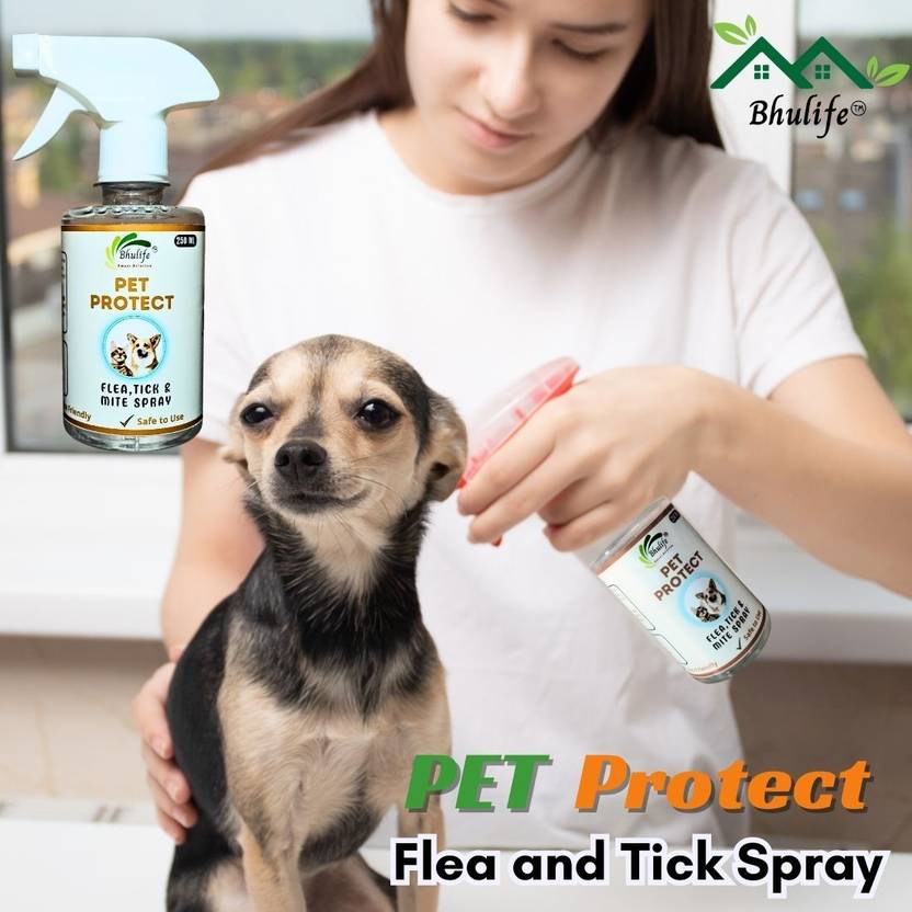 BhuLife Pet Protect Natural Flea & Tick Spray | Organic and Safe 250MLx1