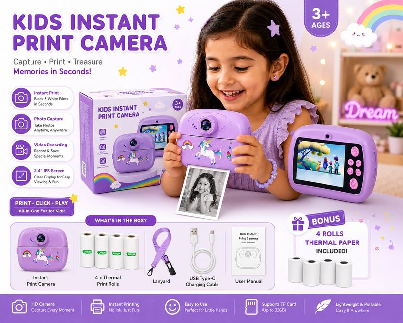 LIVORA Kids Instant Print Camera - Image 5