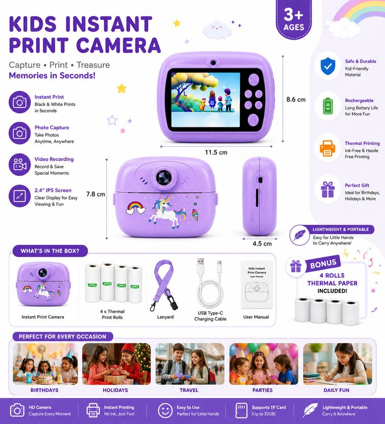 LIVORA Kids Instant Print Camera - Image 2