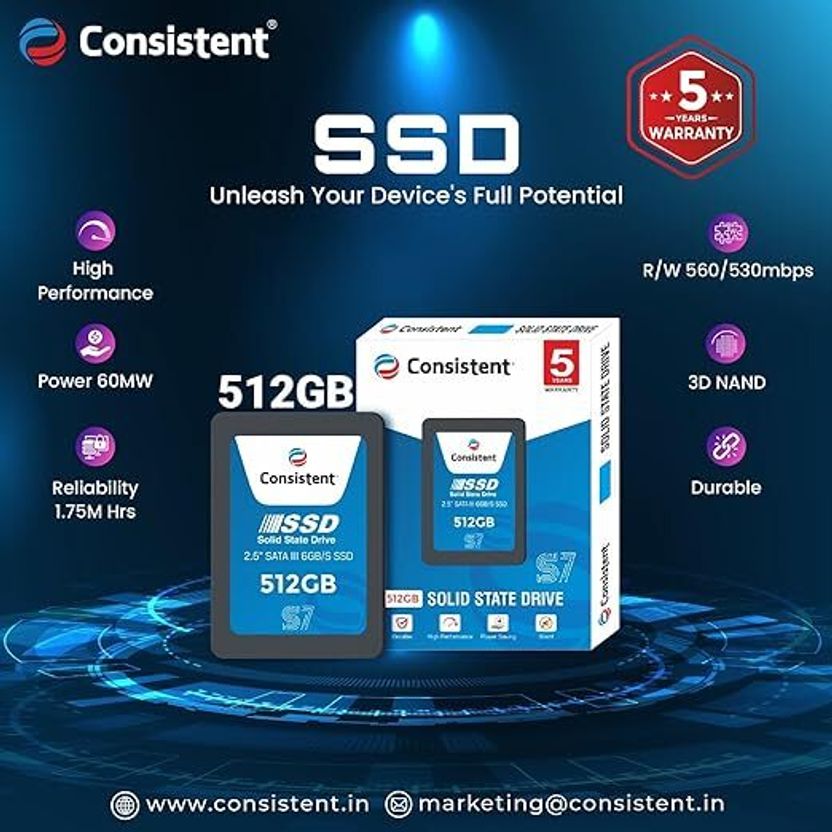 Consistent S7 512GB SATA SSD Black - Image 3