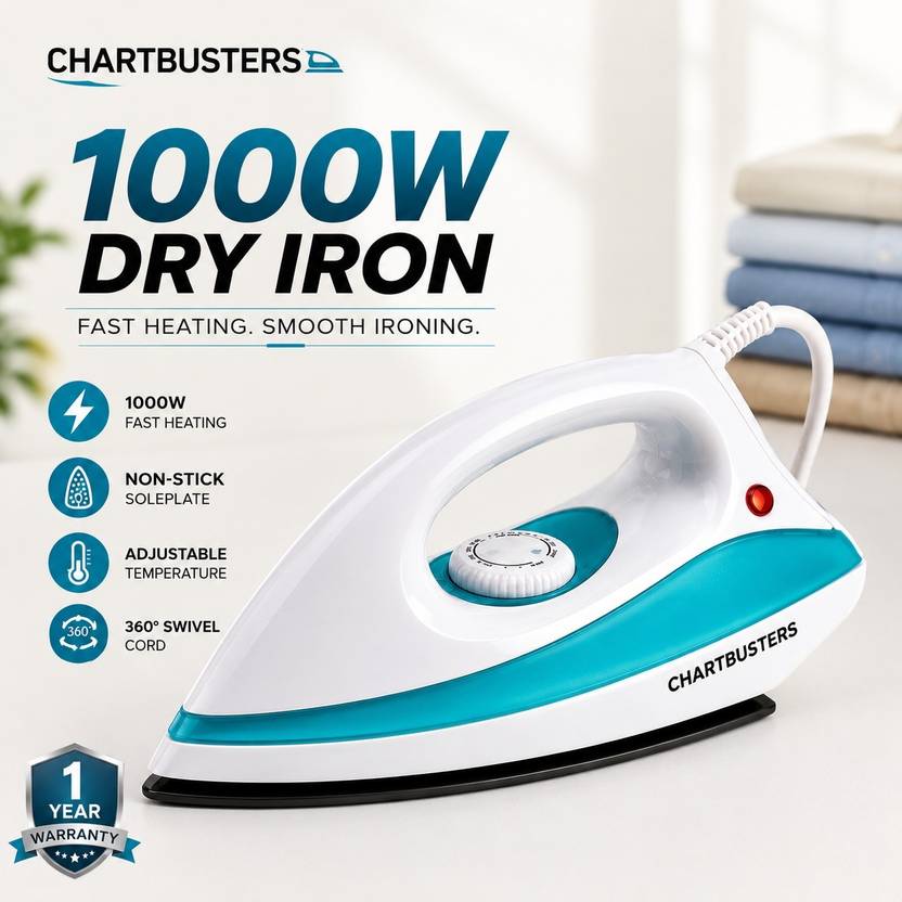 Chartbusters SWEETY BLUE DRY IRONS FAST HEATING SMOOTH IRONING 220 W Dry Iron