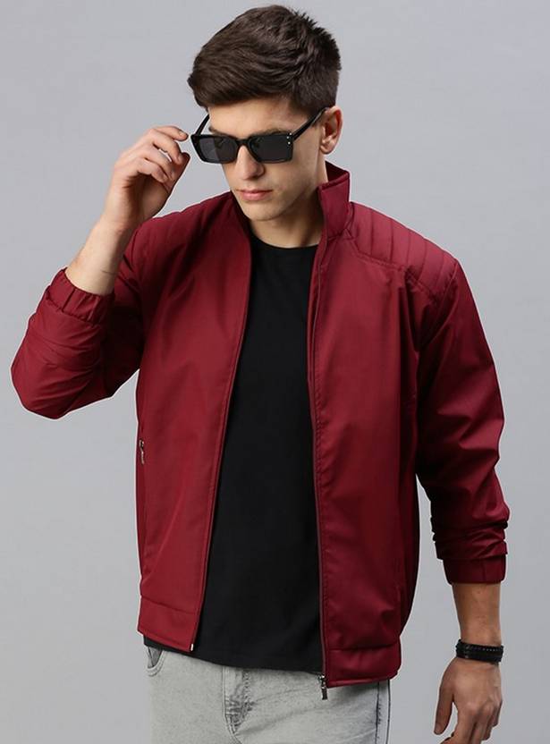 VOXATI Men Solid Bomber Jacket