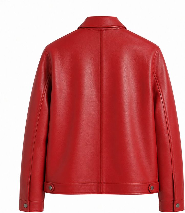 Zaraa Men Solid Leather Jacket - Image 2
