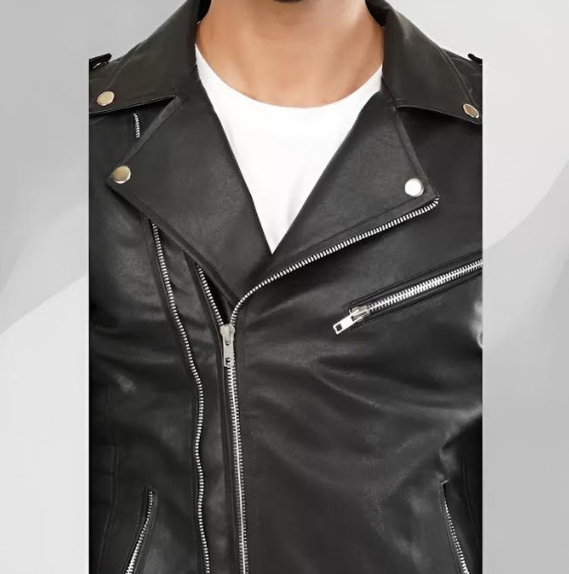 MD Retail Men Solid Biker Jacket - Image 2