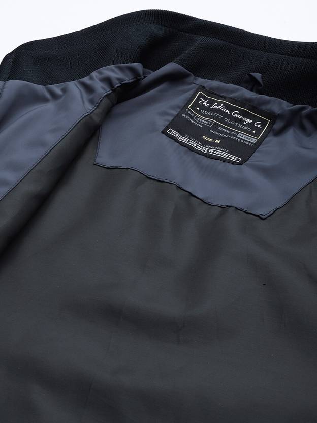 Men Solid Bomber Jacket