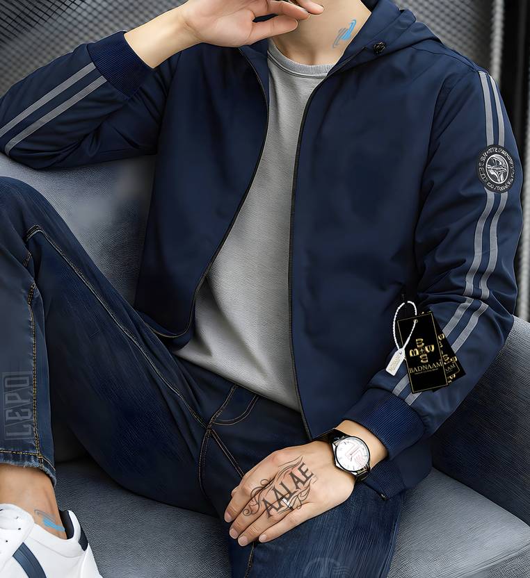 Badnaam Men Solid Casual Jacket