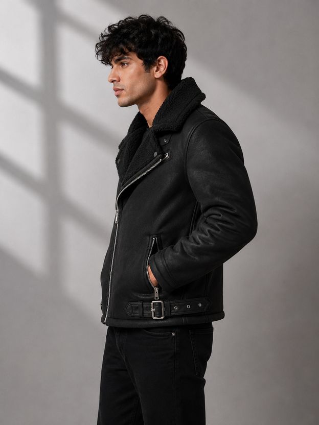 ExoticStudio Men Solid Biker/Riding Jacket - Image 4