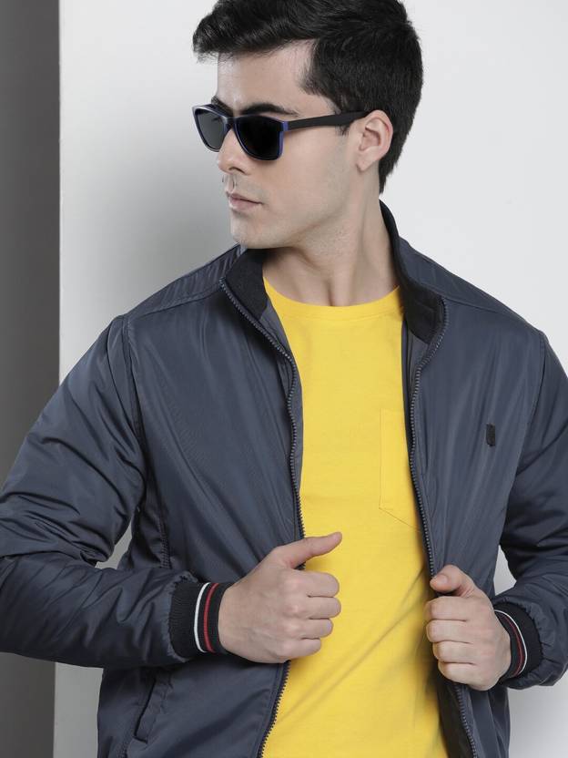 Men Solid Bomber Jacket