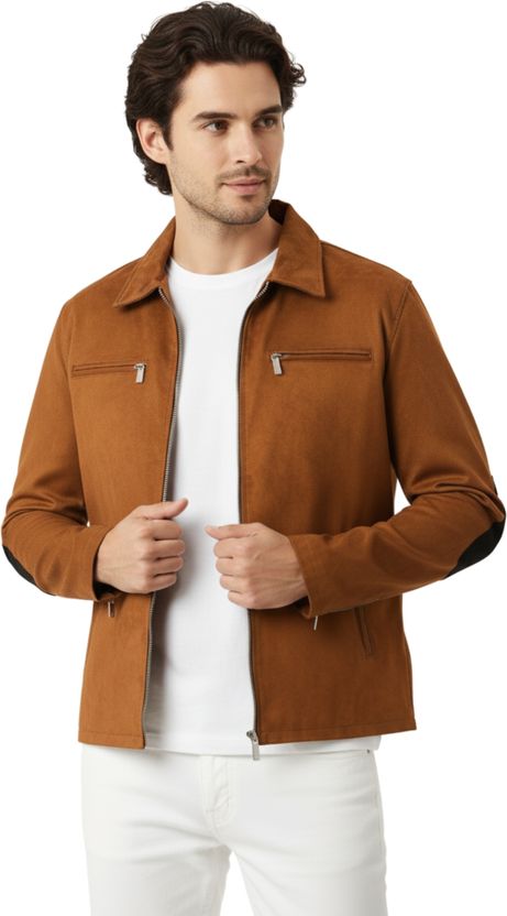 Leather Retail पुरुषों के लिए सॉलिड फुल स्लीव जैकेट - Image 1