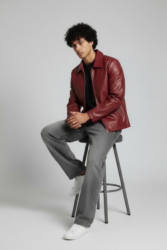 YDWC Men Solid Casual Jacket - Image 3
