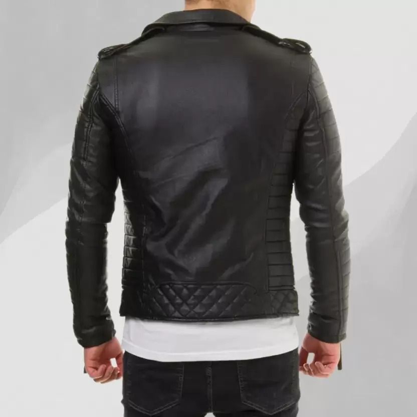 MD Retail Men Solid Biker Jacket - Image 4