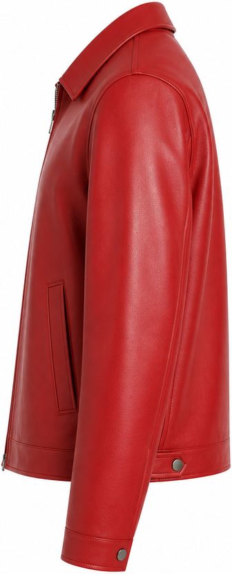 Zaraa Men Solid Leather Jacket - Image 3