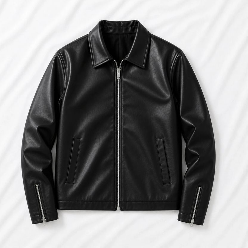 Onestreet Men Solid Leather Jacket - Image 3