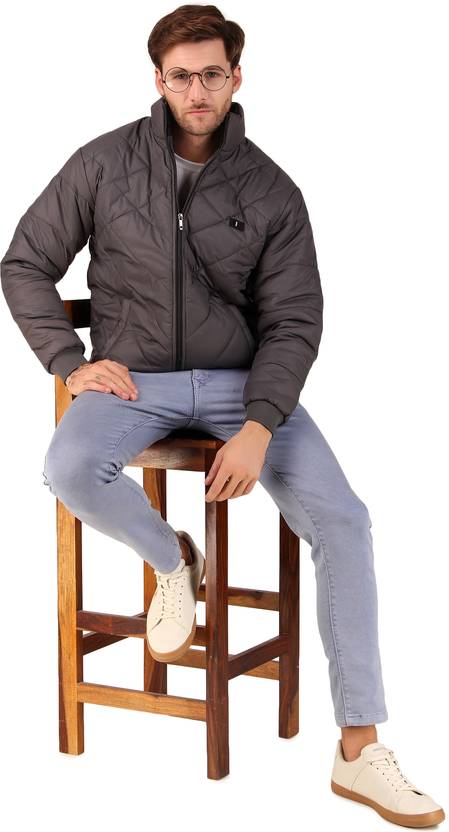 Men Solid Quilted Jacket