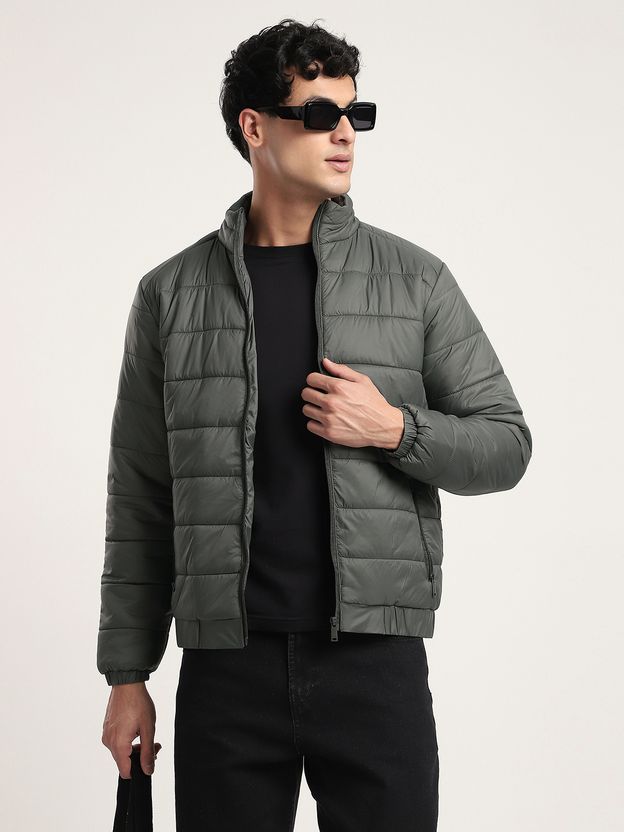 R&B Men Self Design Puffer Jacket - Image 1