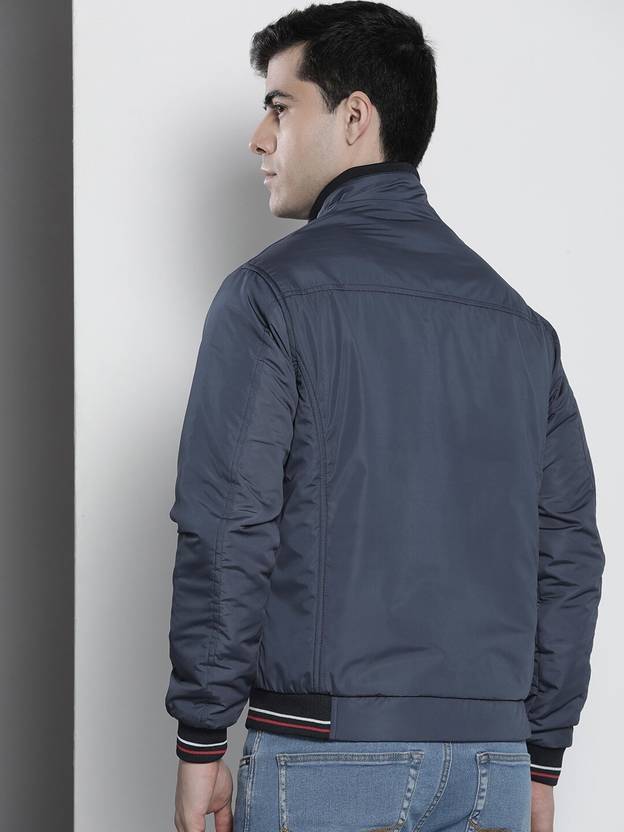 Men Solid Bomber Jacket